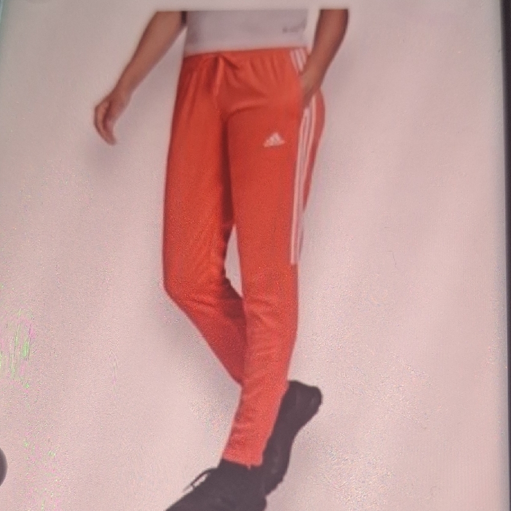 2 for $12: Unisex Adidas Coral and White Joggers with Classic Stripes - US L
